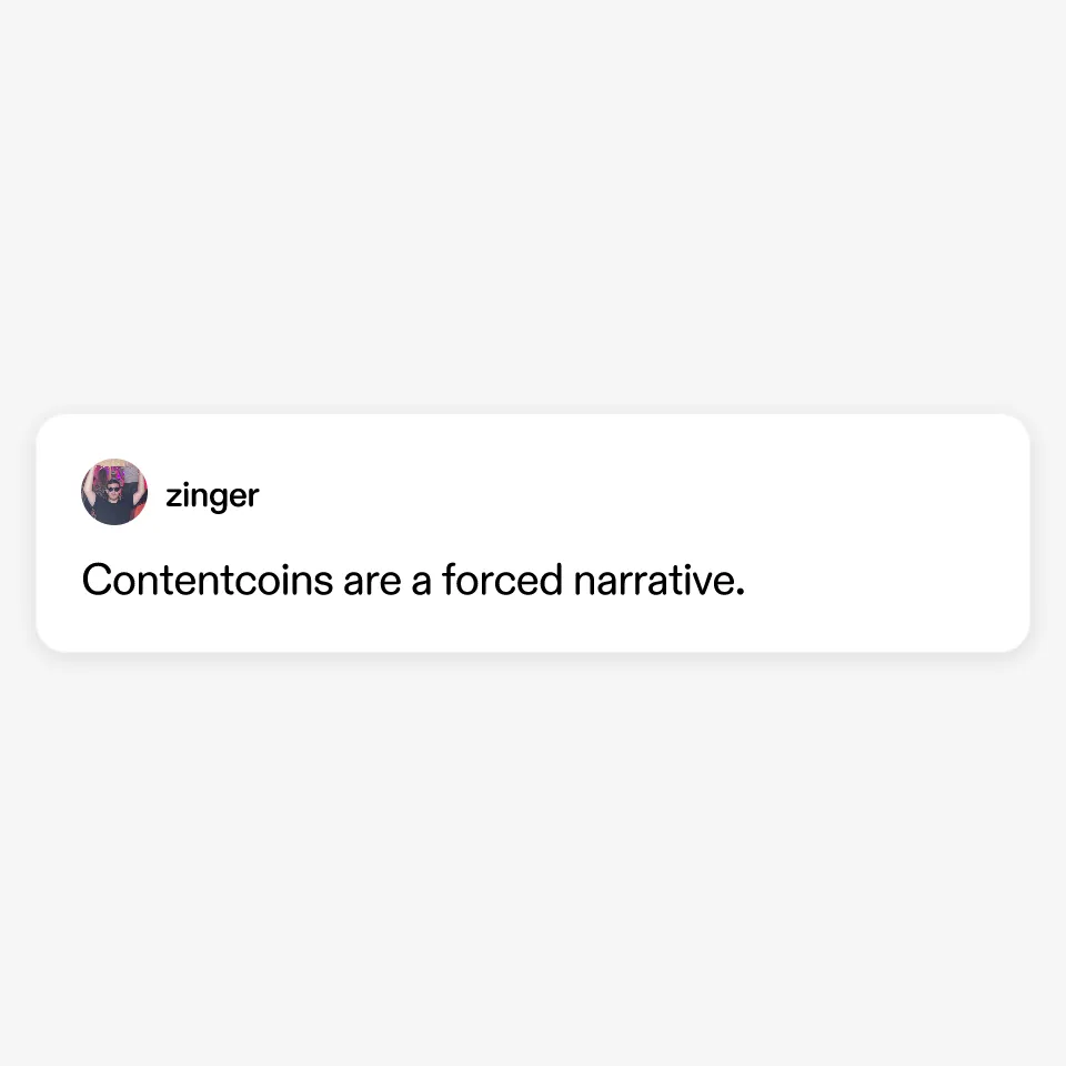 Contentcoins are a forced narrative.
